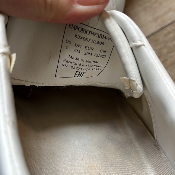 Emporio Armani Leather Sneaker with Snakeskin Detail - Picture 10 of 11